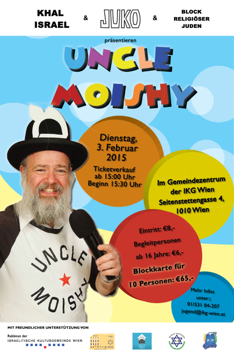 Flyer zum Besuch von Uncle Moishy